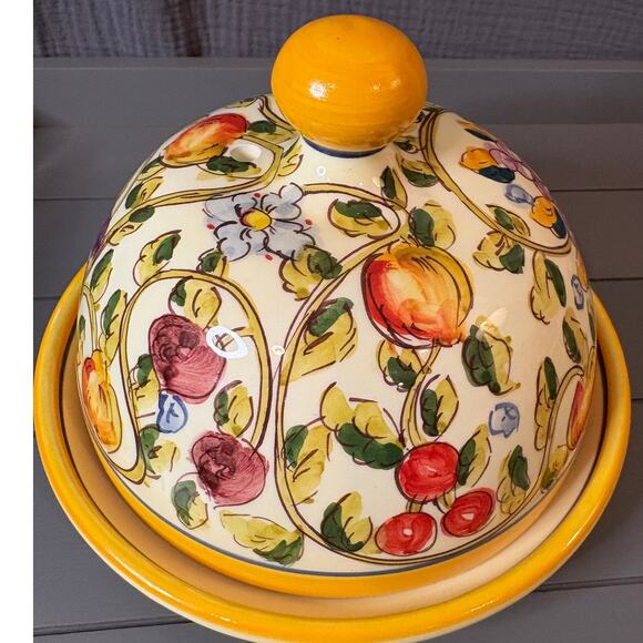 Hand Painted Cheese/Butter Keeper Signed - Picture 2 of 7